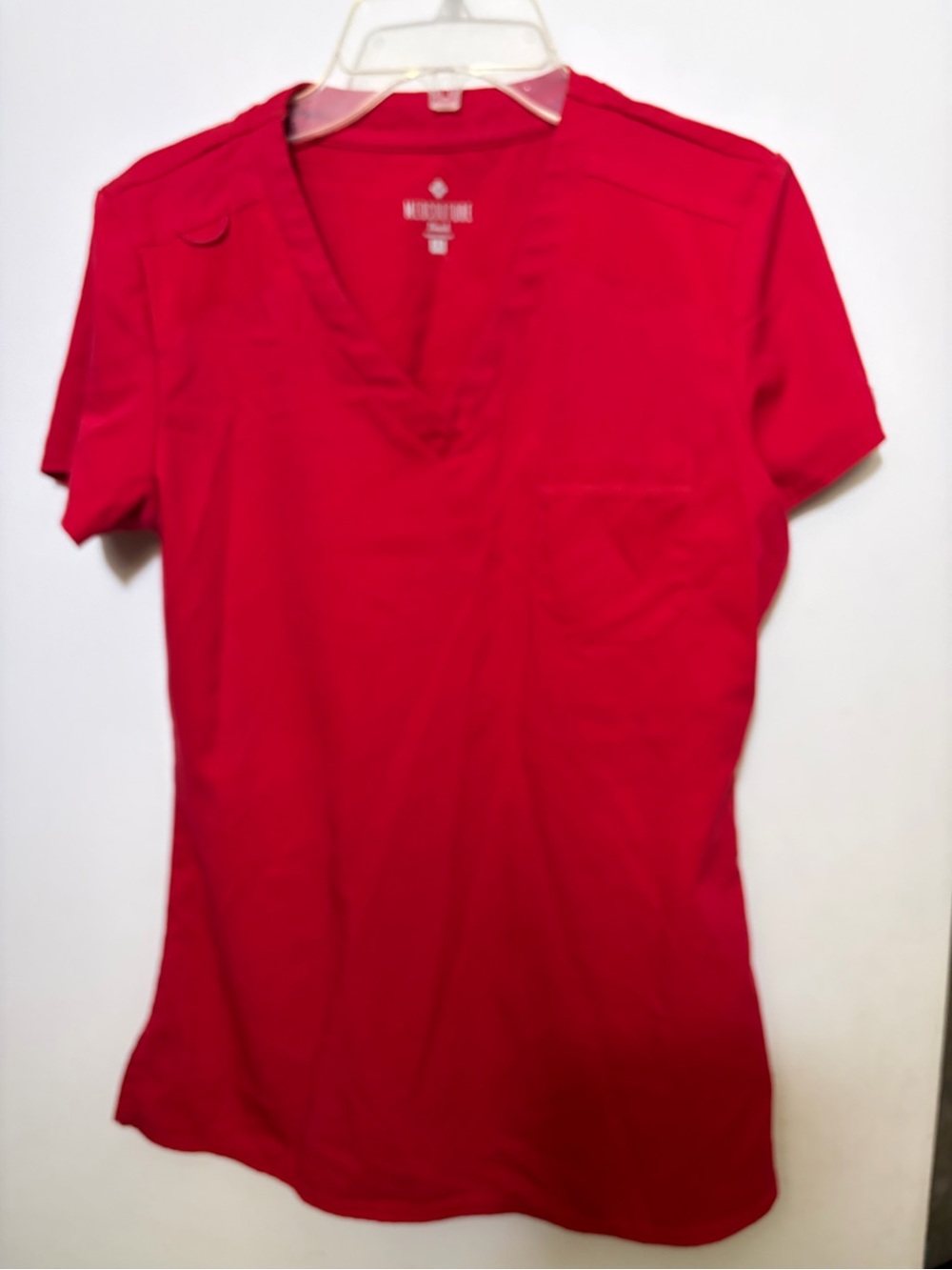 Med Couture Touch Women's Scrub Tops V-Neck Tuck-in
Top with 1 Pocket
Slim red